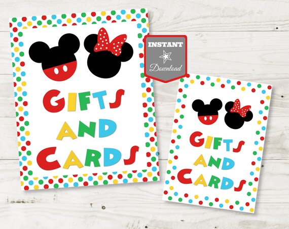 INSTANT DOWNLOAD Printable Girl and Boy Mouse 5x7 and 8x10 Gifts and Cards Sign / Girl and Boy Mouse Clubhouse Collection / Item #4106 Il_570xn