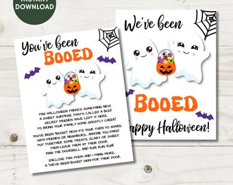 INSTANT DOWNLOAD Printable 8.5"x11" You've Been Booed / We've Been Booed Game / Halloween Party / Halloween Shop / Item #2907