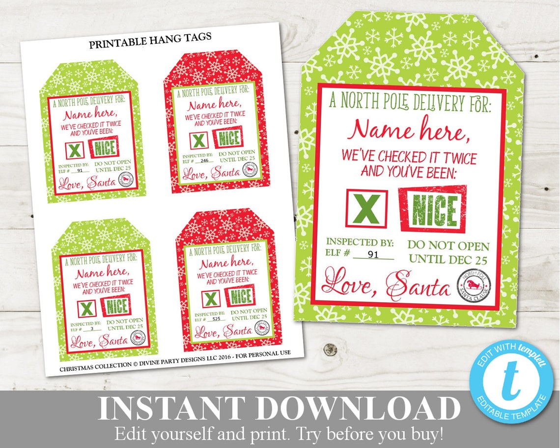 INSTANT DOWNLOAD Printable Santa Claus Package / Santa Letter | Etsy