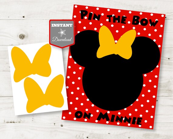INSTANT DOWNLOAD Printable Pin the Bow on Minnie Game / Print - Etsy
