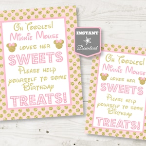 INSTANT DOWNLOAD Glitter Mouse 5x7 and 8x10 Sweets and Treats Printable Party Sign / Glitter Mouse Collection / Item #2027