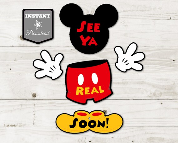 INSTANT DOWNLOAD Printable Classic Mouse Hanging See Ya Real Soon ...