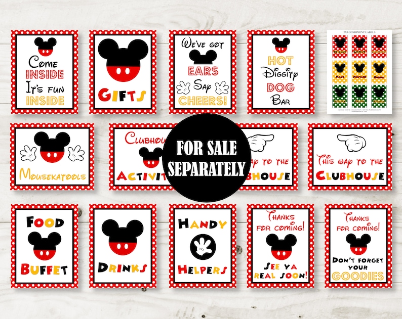 INSTANT DOWNLOAD Classic Mouse 5x7 and 8x10 Guest Book Autograph Printable Party Sign / Classic Mouse Collection / Item 3319 image 6