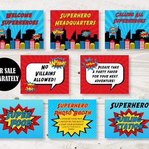 INSTANT DOWNLOAD Superhero Happy Birthday Banner with Age Spacers / Printable DIY / Superheroes Collection / Item 502 image 3