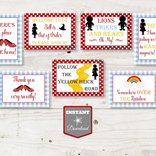 INSTANT DOWNLOAD Printable 5x7 Wizard of Oz Sign Package / Oz - Etsy