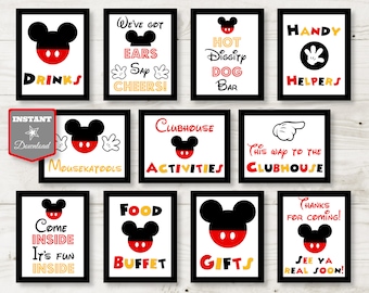 INSTANT DOWNLOAD Printable Classic Mouse Large 8x10 Sign Package / 11 Signs / Classic Mouse Collection / Item #1548