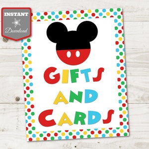 INSTANT DOWNLOAD Printable 8x10 Gifts and Cards Party Sign / Clubhouse Collection / Item #1661