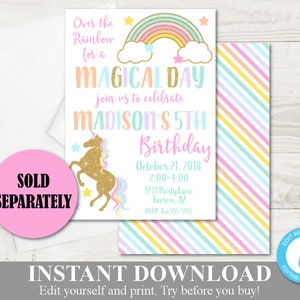 INSTANT DOWNLOAD Unicorn Printable 5x7 and 8x10 Be a Unicorn in a Field of Horses Party Sign / Glitter Unicorn Collection / Item 3510 image 2