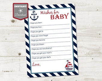INSTANT DOWNLOAD Printable Nautical Boy Baby Shower Package / | Etsy