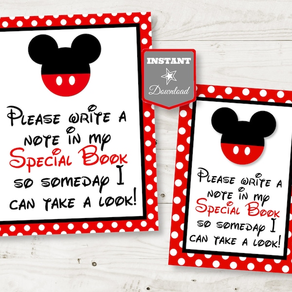 Mickey Guest Book - Etsy