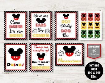 INSTANT DOWNLOAD Mouse Classic 5x7 and 8x10 Birthday Party Sign Package / Printable DIY / Mouse Classic Collection / Item #1502