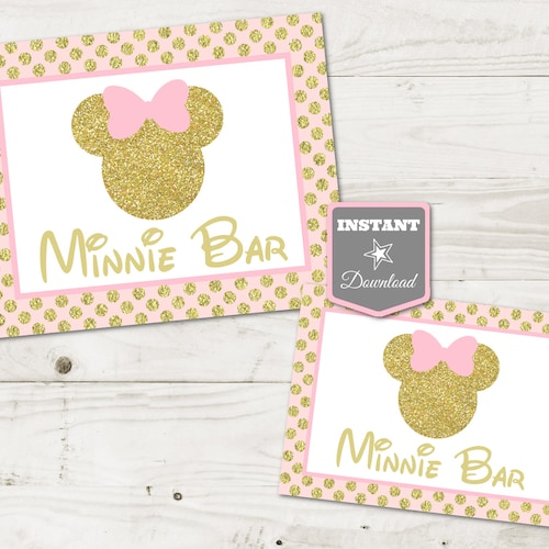 INSTANT DOWNLOAD Pink and Gold Minnie Mouse Iron on Transfer | Etsy