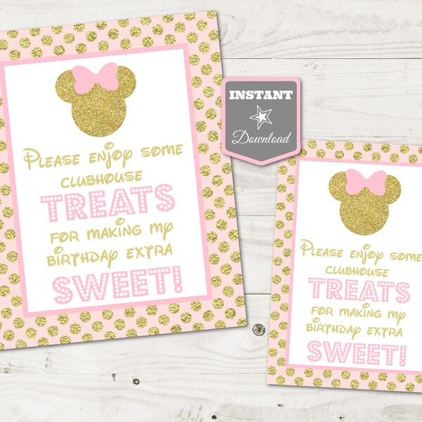 Minnie Mouse Pink and Gold - Etsy