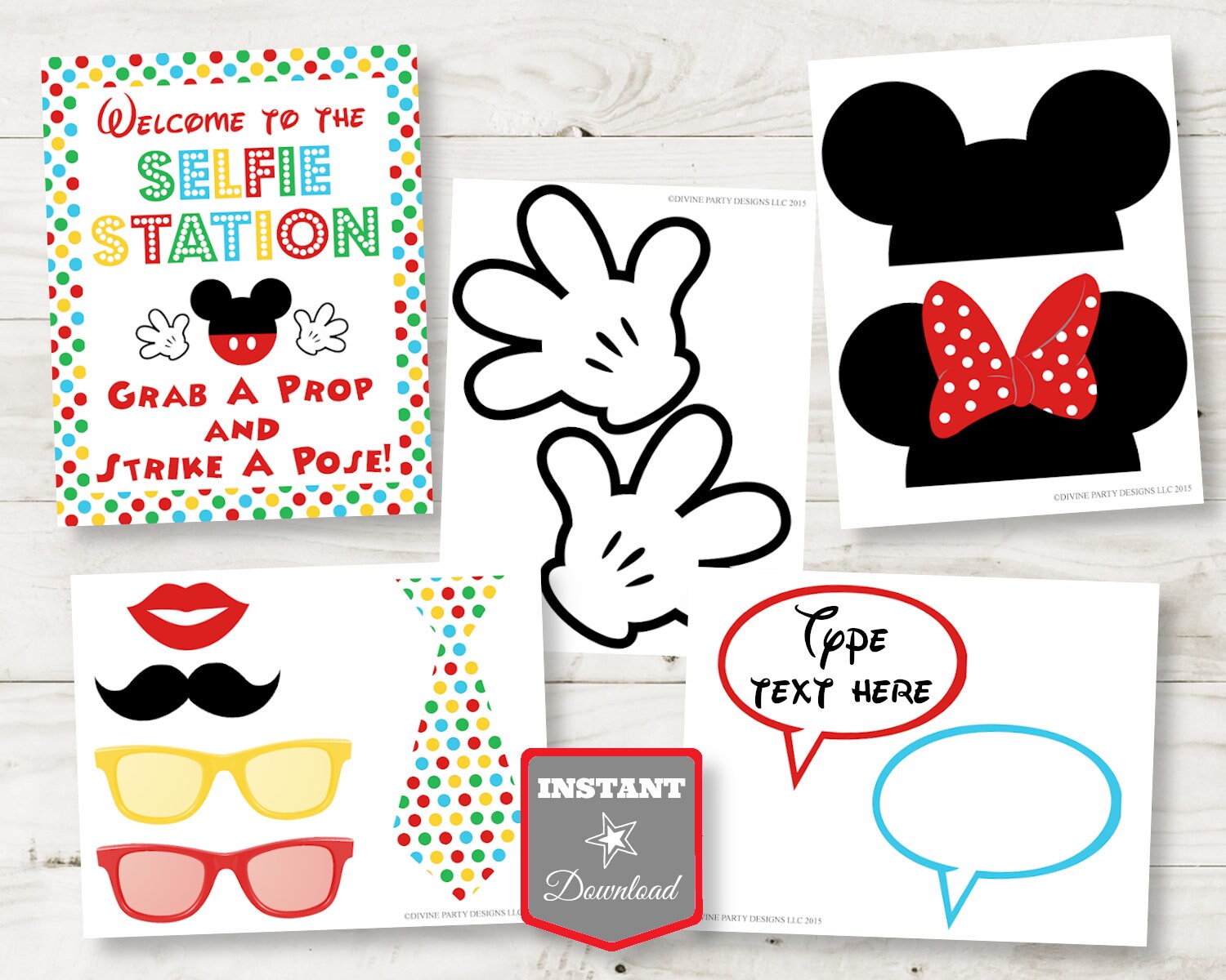 INSTANT DOWNLOAD Mouse Clubhouse Welcome to the Selfie Station