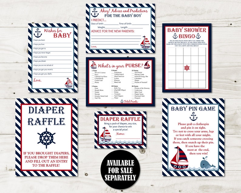 INSTANT DOWNLOAD Nautical Printable 8x10 Message in a Bottle Sign and Advice for Parents Slips / Nautical Boy Collection / Item 636 image 5