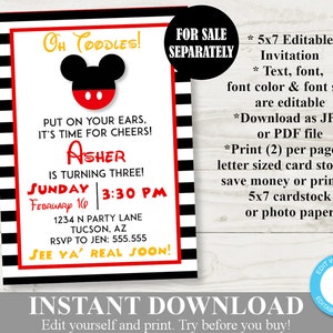 INSTANT DOWNLOAD Printable Classic Mouse Large 8x10 Sign Package / 12 Signs / Free Condiment Labels / Classic Mouse Collection / Item 1587 image 3