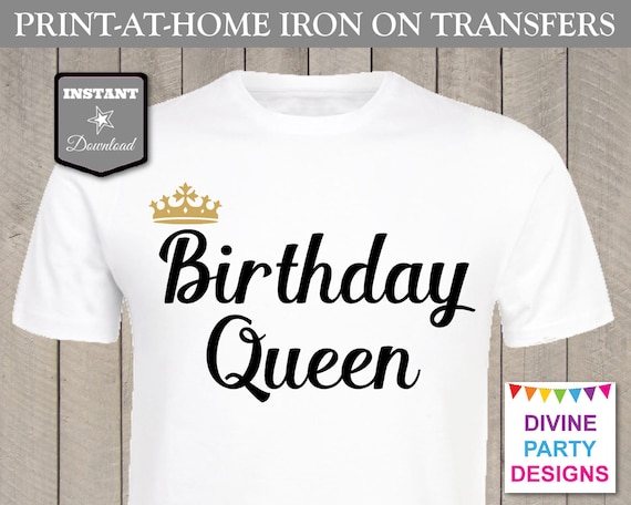 Quick Down load Print at Residence Gold and Black Birthday Queen photo relating to Printable Iron on known as Quick Down load Print at Residence Gold and Black Birthday Queen