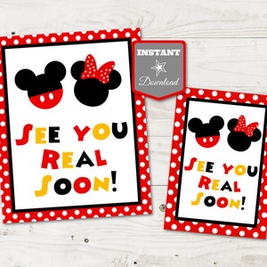 INSTANT DOWNLOAD Girl and Boy Mouse Printable 5x7 and 8x10 See You Real Soon Party Sign / Girl & Boy Mouse Collection / Item 2107 image 1