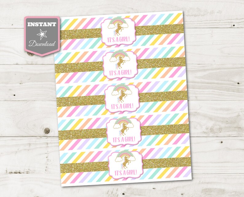 INSTANT DOWNLOAD Unicorn Printable Baby Shower It's Girl - Etsy