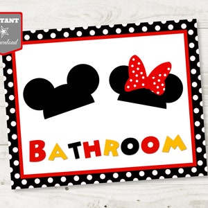 INSTANT DOWNLOAD Printable Classic Mouse 8x10 Bathroom Sign / Mouse Classic Collection / Item #3311