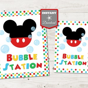 INSTANT DOWNLOAD Printable Mouse Clubhouse 5x7 and 8x10 Bubble Station Party Sign / Clubhouse Collection / Item 1694 image 1