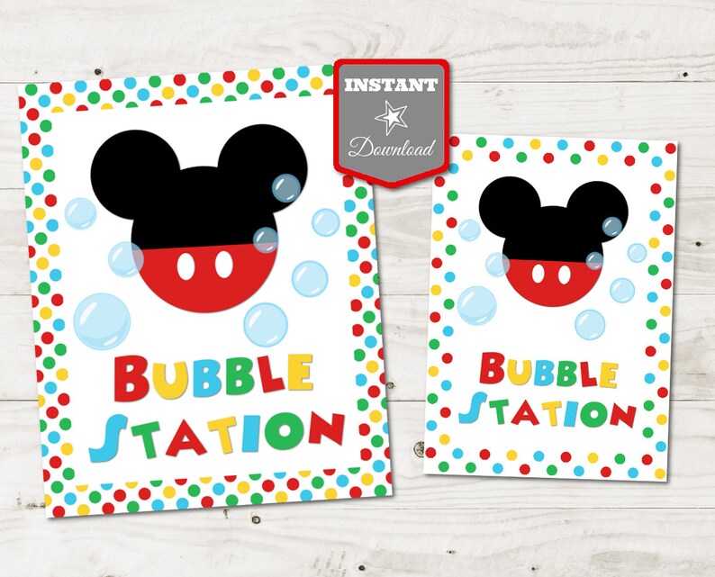 INSTANT DOWNLOAD Printable Mouse Clubhouse 5x7 and 8x10 Bubble Station Party Sign / Clubhouse Collection / Item 1694 image 1