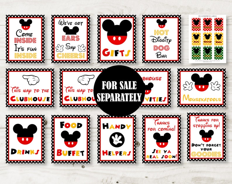 INSTANT DOWNLOAD Classic Mouse 5x7 and 8x10 Guest Book Autograph Printable Party Sign / Classic Mouse Collection / Item 3319 image 5