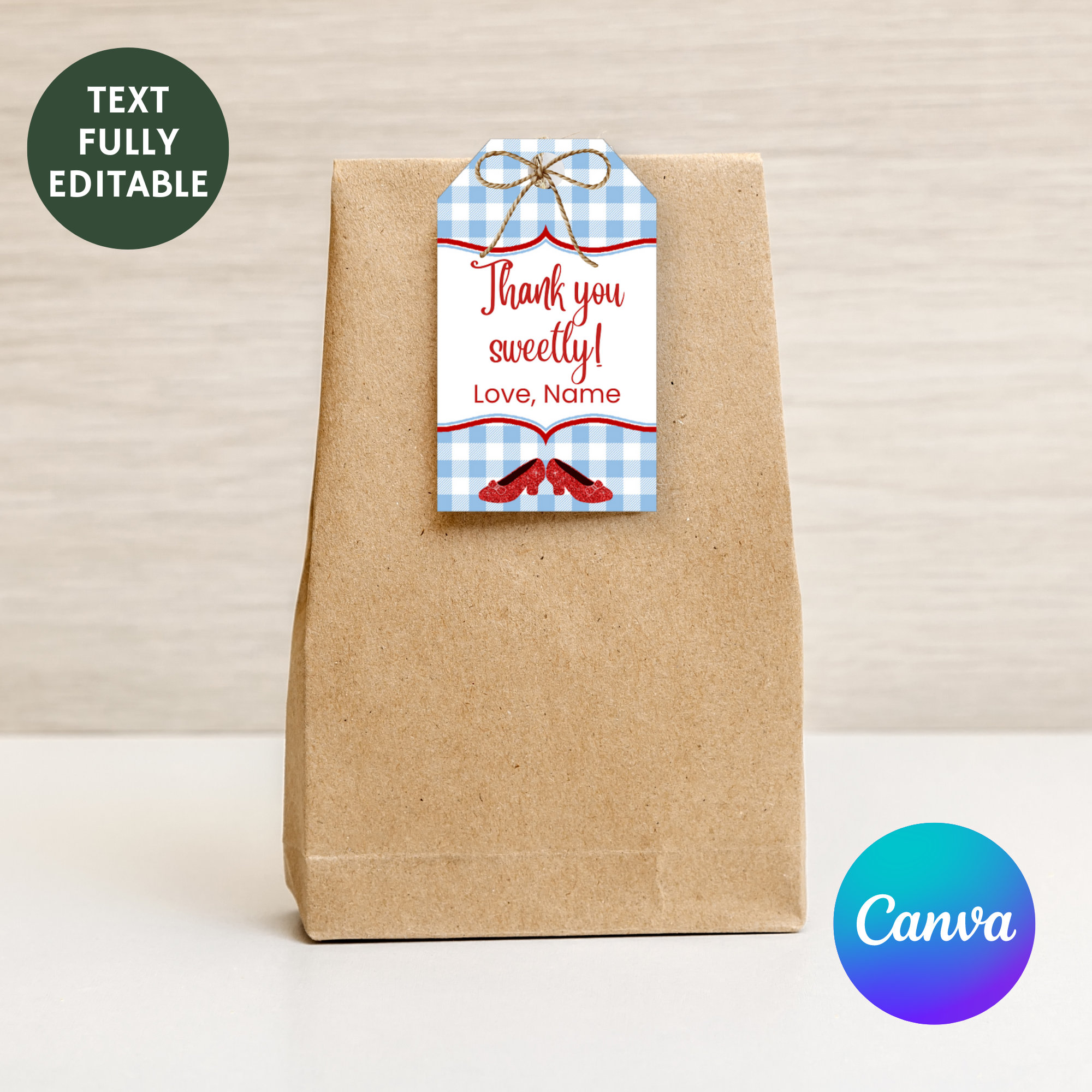 Oz Inspired Printable Editable Hang Tags, Type Any Text, Favor Tags ...