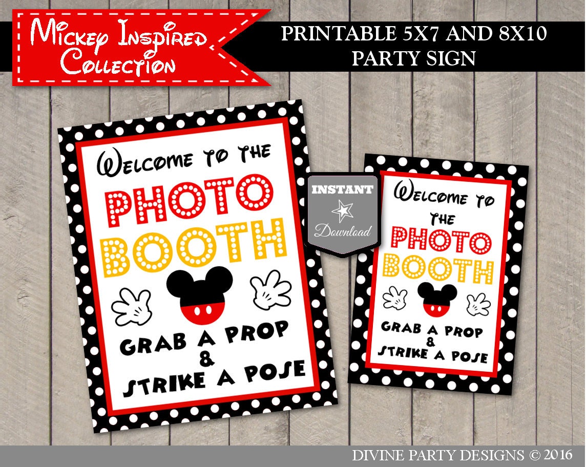 INSTANT DOWNLOAD Printable Mouse Photo Booth Grab a Prop &amp; | Etsy