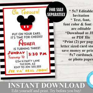 INSTANT DOWNLOAD Classic Mouse 5x7 and 8x10 Guest Book Autograph Printable Party Sign / Classic Mouse Collection / Item 3319 image 3