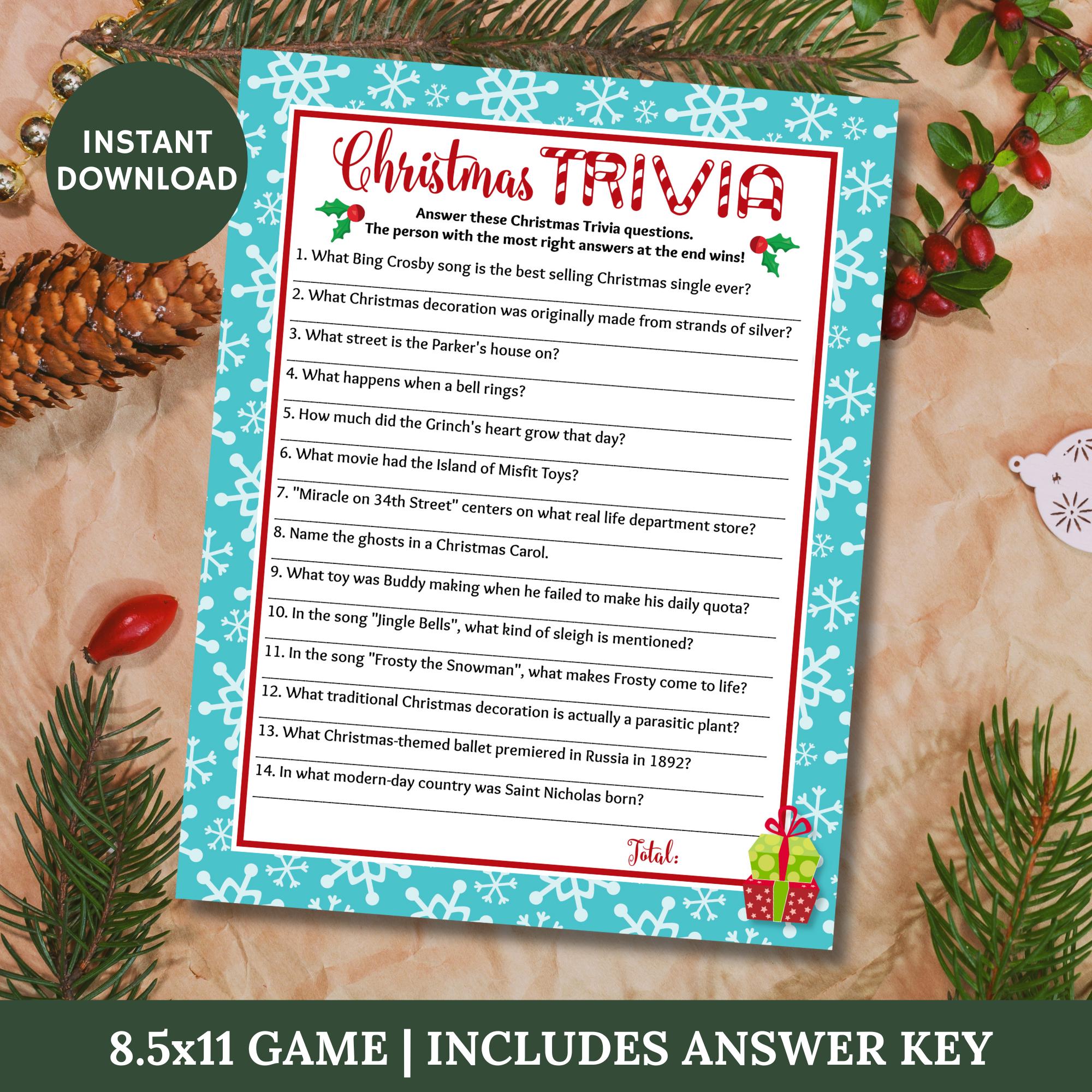 printable-holiday-8-5x11-christmas-trivia-game-answer-key-party-games-group-game-christmas-shop-game-for-a-crowd-item-3004-etsy for Free Christmas Trivia Game Printable Answers Printable Holiday 8.5x11 Christmas Trivia Game & Answer Key, Party Games, Group Game, Christmas Shop, Game for a Crowd, Item #3004 - Etsy for Free Christmas Trivia Game Printable Answers
