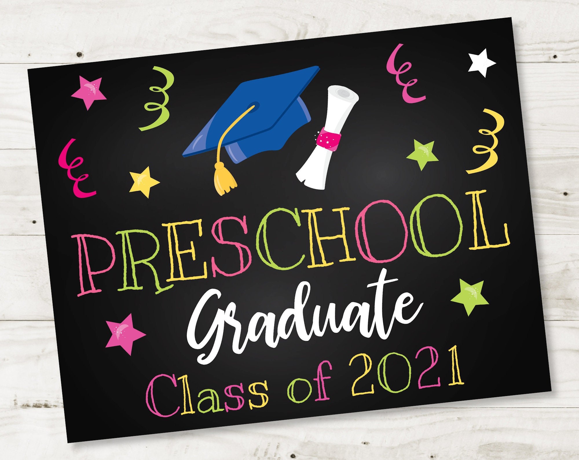 instant download preschool graduation 85x11 printable sign etsy