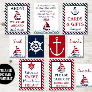 INSTANT DOWNLOAD Printable Nautical Boy Baby Shower Game Package / Diaper Raffle / Wishes for Baby / Nautical Collection / Item 602 image 4