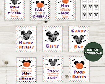 Printable Boy Mouse Halloween 8x10 Sign Package, 9 Signs, Condiment Labels, Birthday Party, October, Halloween Mouse Collection, Item #2914