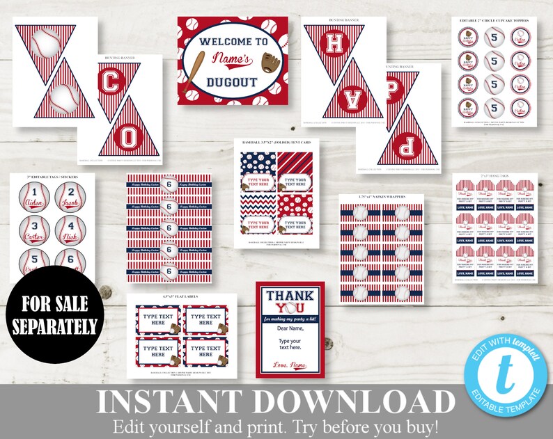 INSTANT DOWNLOAD Baseball Old Timers and Rookies 8x10 Party - Etsy
