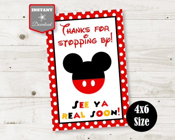 INSTANT DOWNLOAD Printable Mouse 4x6 Thanks for Stopping By See Ya Real ...