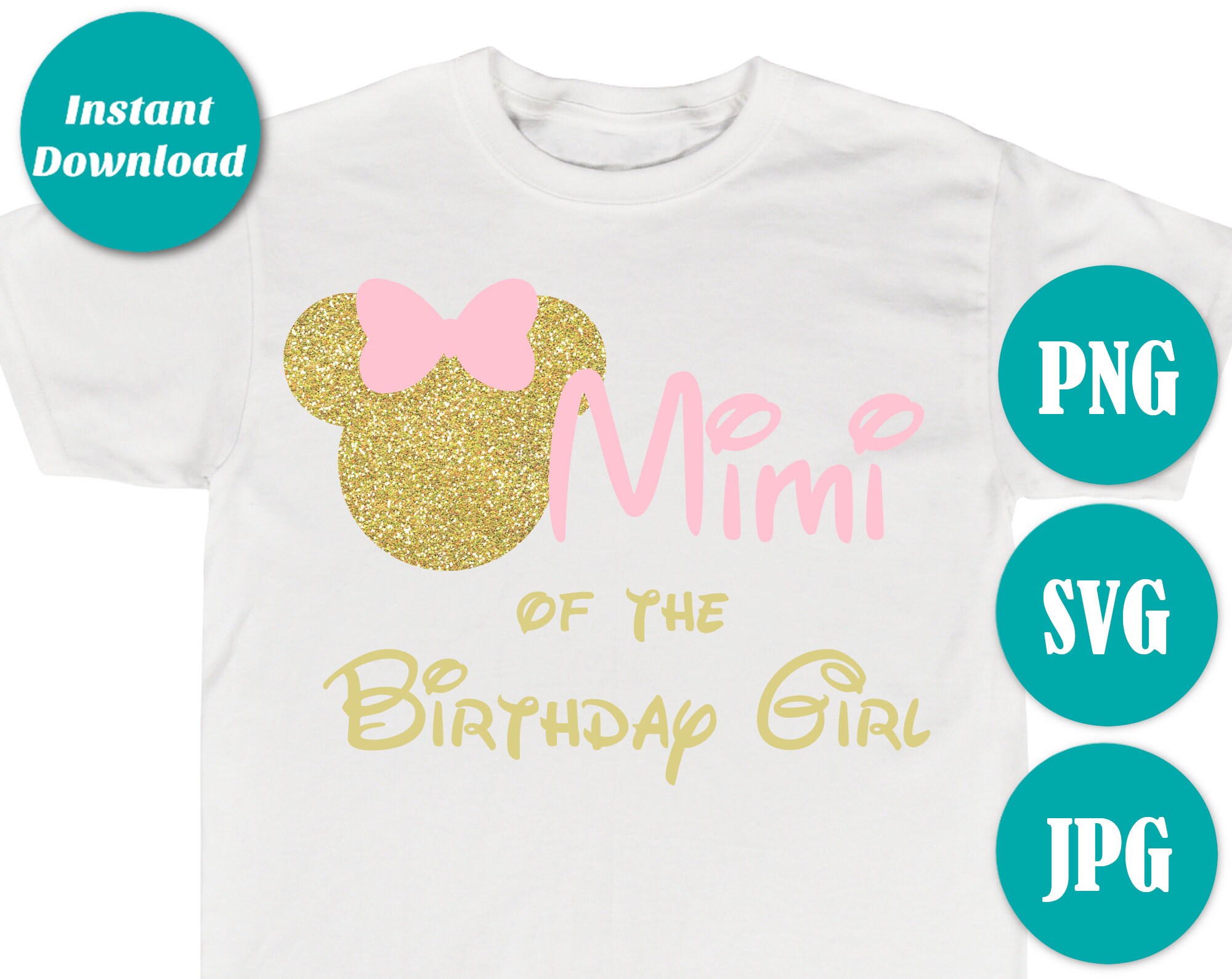 INSTANT DOWNLOAD Mimi of the Birthday Girl Printable Iron on