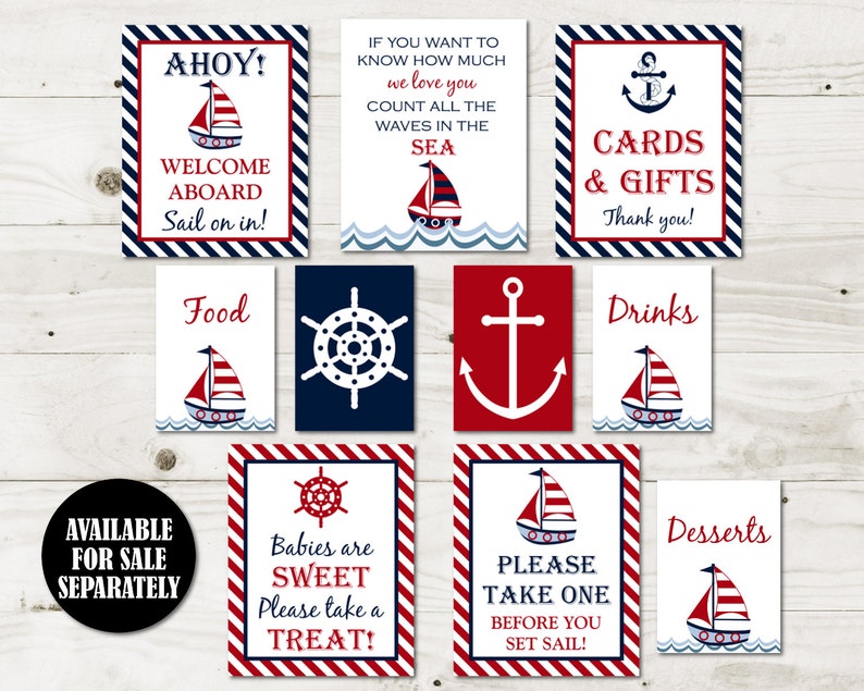 INSTANT DOWNLOAD Nautical Printable 8x10 Message in a Bottle Sign and Advice for Parents Slips / Nautical Boy Collection / Item 636 image 4