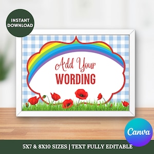 Oz Inspired Printable Editable 5x7 and 8x10 Sign, Edit on Canva, Birthday Party, Event, Baby Shower, Template, Oz Collection, Item #114