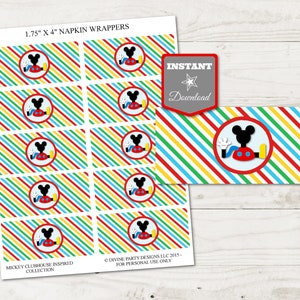 INSTANT DOWNLOAD Mouse Clubhouse Printable Napkin Party Wrappers / Silverware / Mousekatools / Mouse Clubhouse Collection / Item #1644