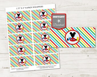 INSTANT DOWNLOAD Mouse Clubhouse Printable Napkin Party Wrappers / Silverware / Mousekatools / Mouse Clubhouse Collection / Item #1644