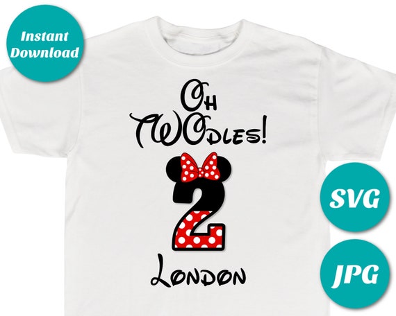 Personalized Red Girl Mouse Oh Twodles Birthday Image Svg Or Jpg Cutting Machine Printable Iron On Transfers Shirt T Shirt By Divine Party Designs Catch My Party