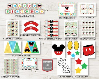 INSTANT DOWNLOAD Mouse Clubhouse Editable Printable Birthday Party Package / 14 items / Clubhouse Collection / Item #1600