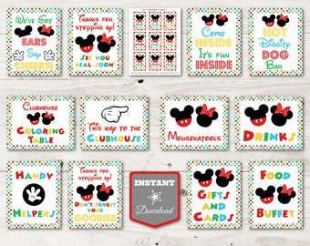 INSTANT DOWNLOAD Printable Girl and Boy Mouse Clubhouse Large 8x10 Sign Package / 12 Signs & Labels / Clubhouse Collection / Item #4108