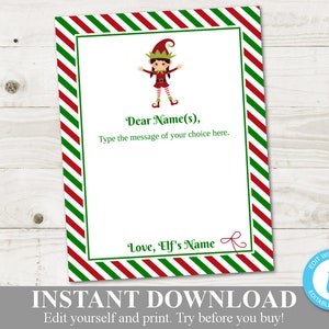 Instant Download Editable Boy Elf Letterhead You Type Names Etsy Instant Download Editable Boy Elf Letterhead You Type Names Etsy