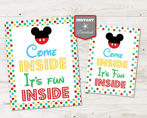 INSTANT DOWNLOAD Printable Mouse Clubhouse 5x7 and 8x10 Come Inside, It ...