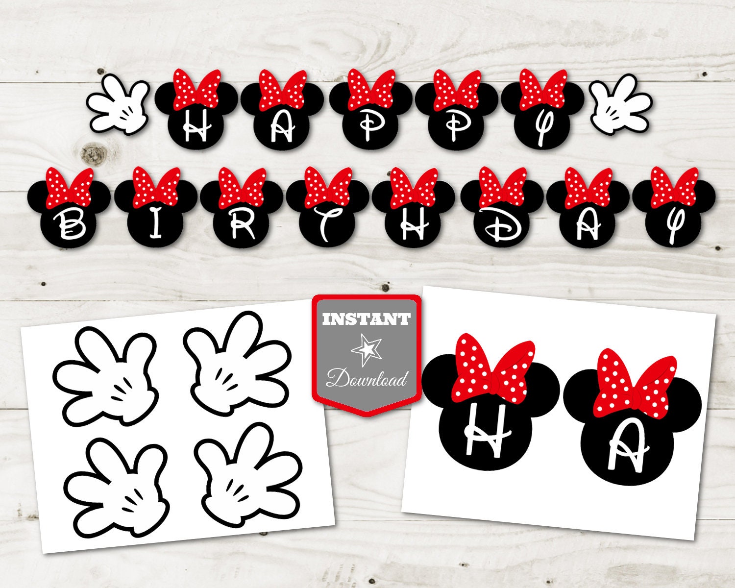 Minnie Mouse Happy Birthday Banner Printable