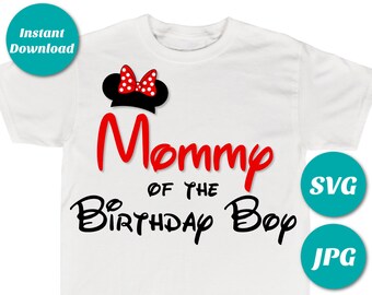 INSTANT DOWNLOAD Classic Mouse Mommy of the Birthday Boy / Printable Iron On Transfer / SVG / Shirt / Family / Birthday Shirt / Item #2364
