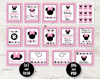 INSTANT DOWNLOAD Light Pink Mouse 5x7 and 8x10 Printable Large Party Sign Package / Light Pink Mouse Collection / Item #1844