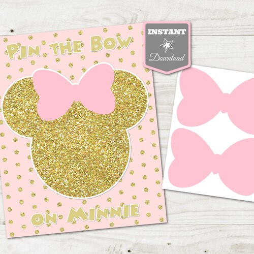 INSTANT DOWNLOAD Pink and Gold Glitter Mouse Printable 5x7 and - Etsy